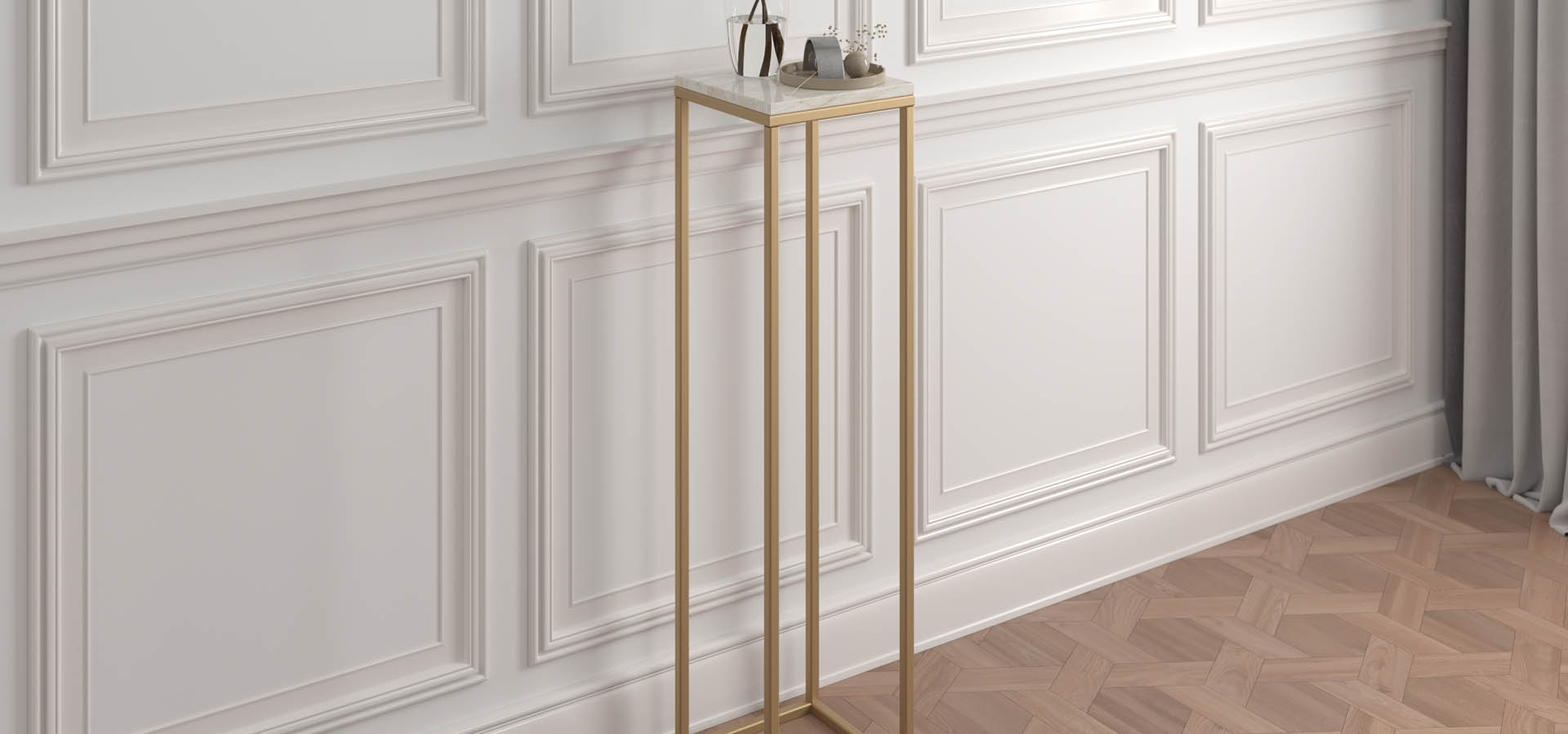 nowoczesna konsola, komoda z kamieniem